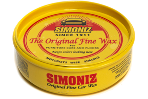 Vintage '60s early SIMONIZ auto WAX CAN car graphics advertising gas oil  rare